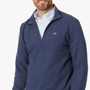 Vineyard Vines Saltwater Men's Gray Quarter-Zip Pullover 2XL